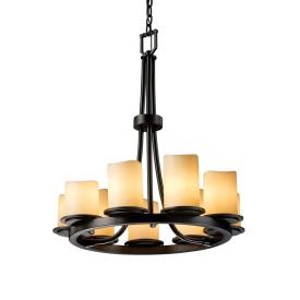 Justice Design CNDL-8766 Dakota 9-Light Ring Chandelier