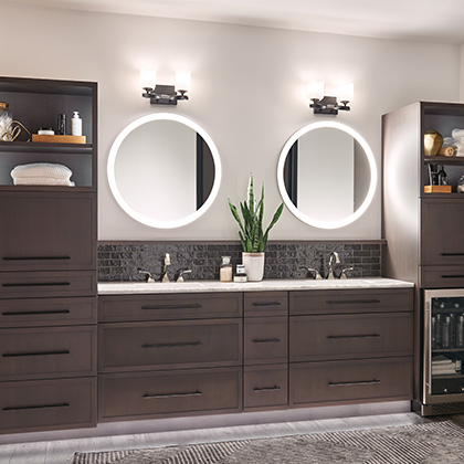 two bath vanity lights hung installed facing the ceiling