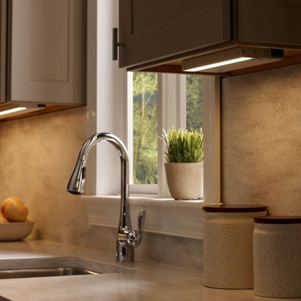 two under cabinet light bars under kitchen cabinets