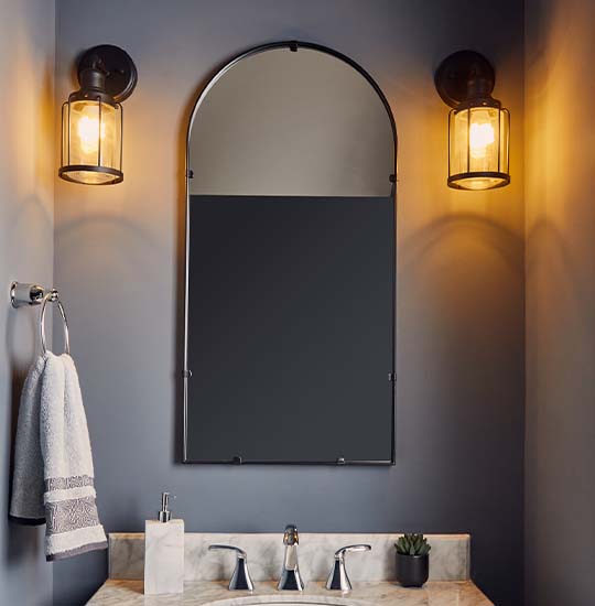 mission style bath wall sconce