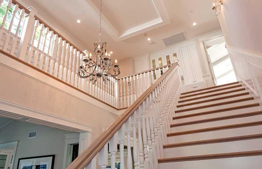 four recessed lights in hallway