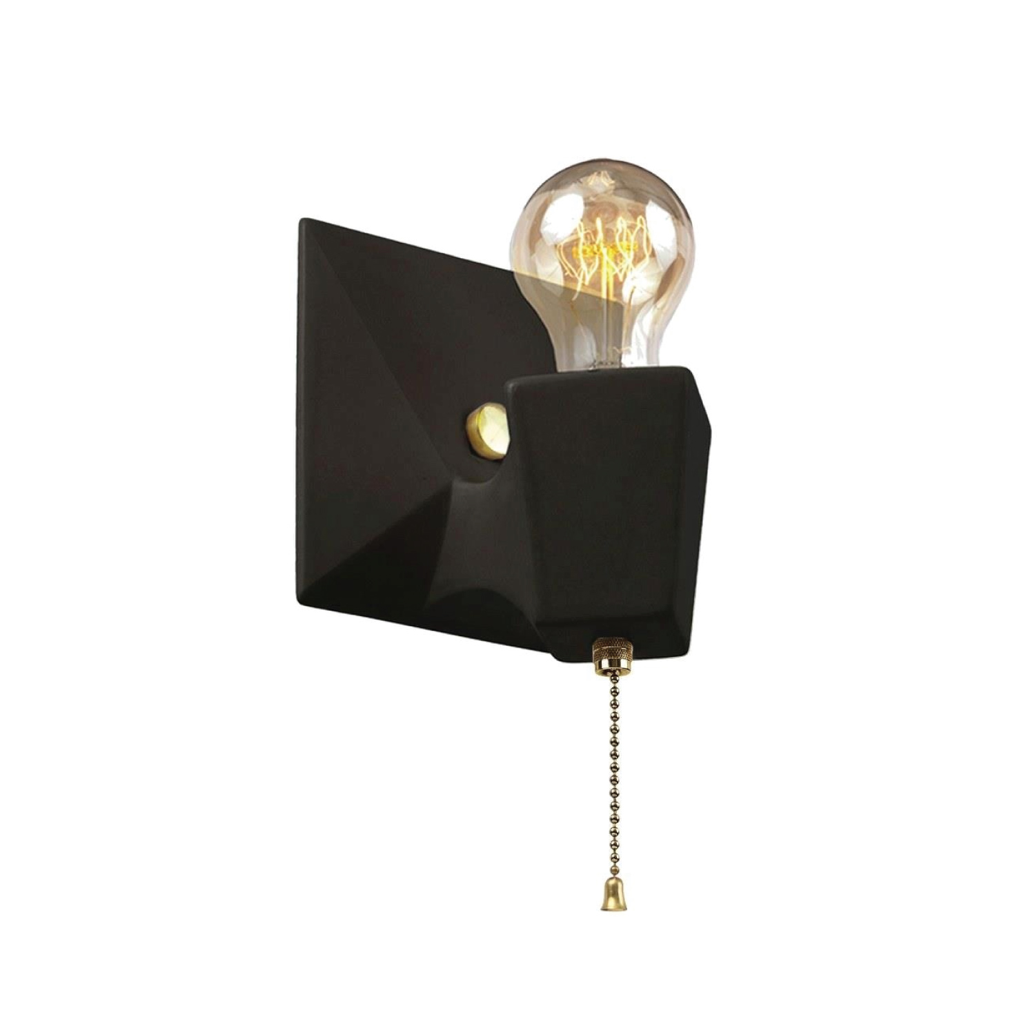 ceramic one-light pendant with an exposed light bulb