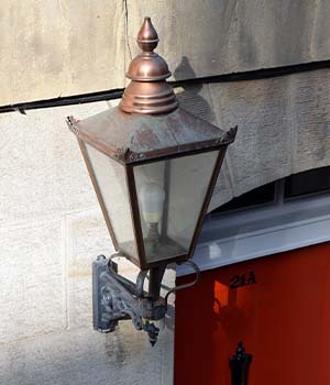 corrosion on outdoor lighting fixture