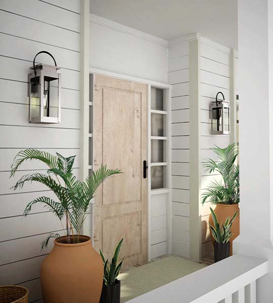 two mission style outdoor wall sconces