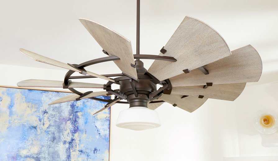 Quorum Bronze Finish Windmill Fan with LED Light Kit