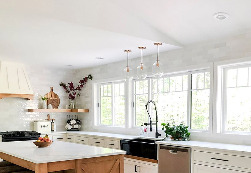 Recessed lighting spread light without getting in the way of your more decorative lighting pieces