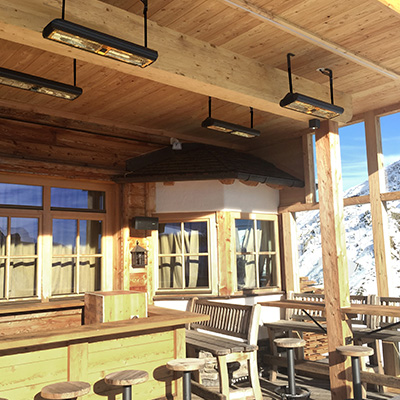solaira heaters at a ski resort
