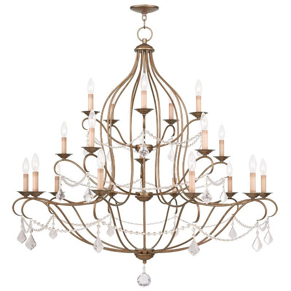 Livex Lighting 6422-48 Chesterfield 2 Light Wall Sconce Antique Gold Leaf